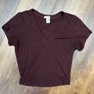 Bozzolo Women's Crop V-Neck Tee